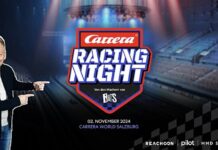 Carrera und Knossi laden zur „Carrera Racing Night" - Am Samstag, dem 2. November, glühen in der Carrera World bei Salzburg die Reifen